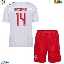 Danmark Mikkel Damsgaard #14 Bortedraktsett Barn EM 2024 Kortermet (+ Korte bukser)